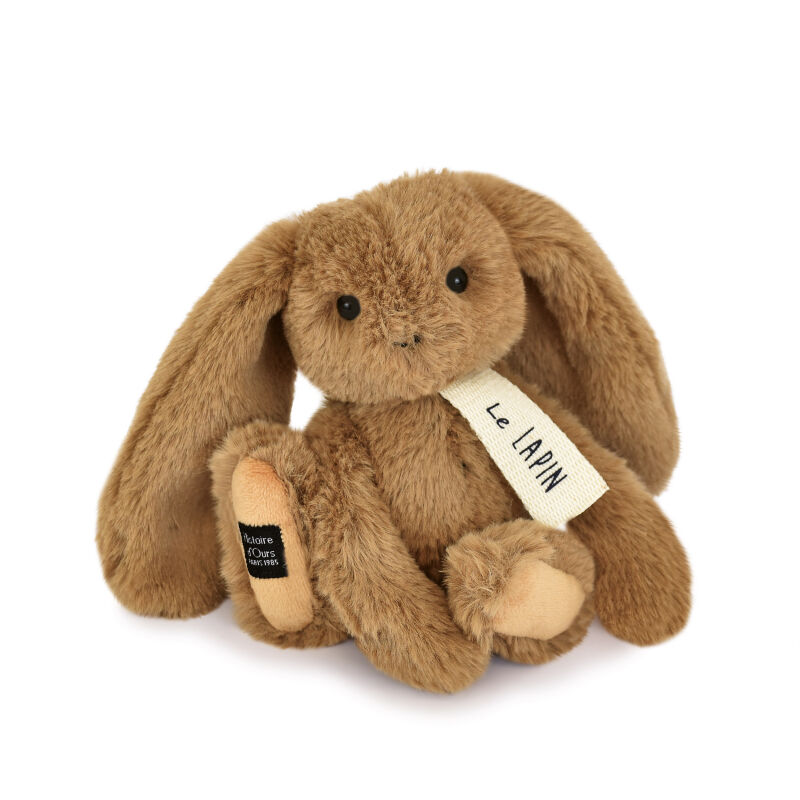  - peluche lapin marron noisette 20 cm 